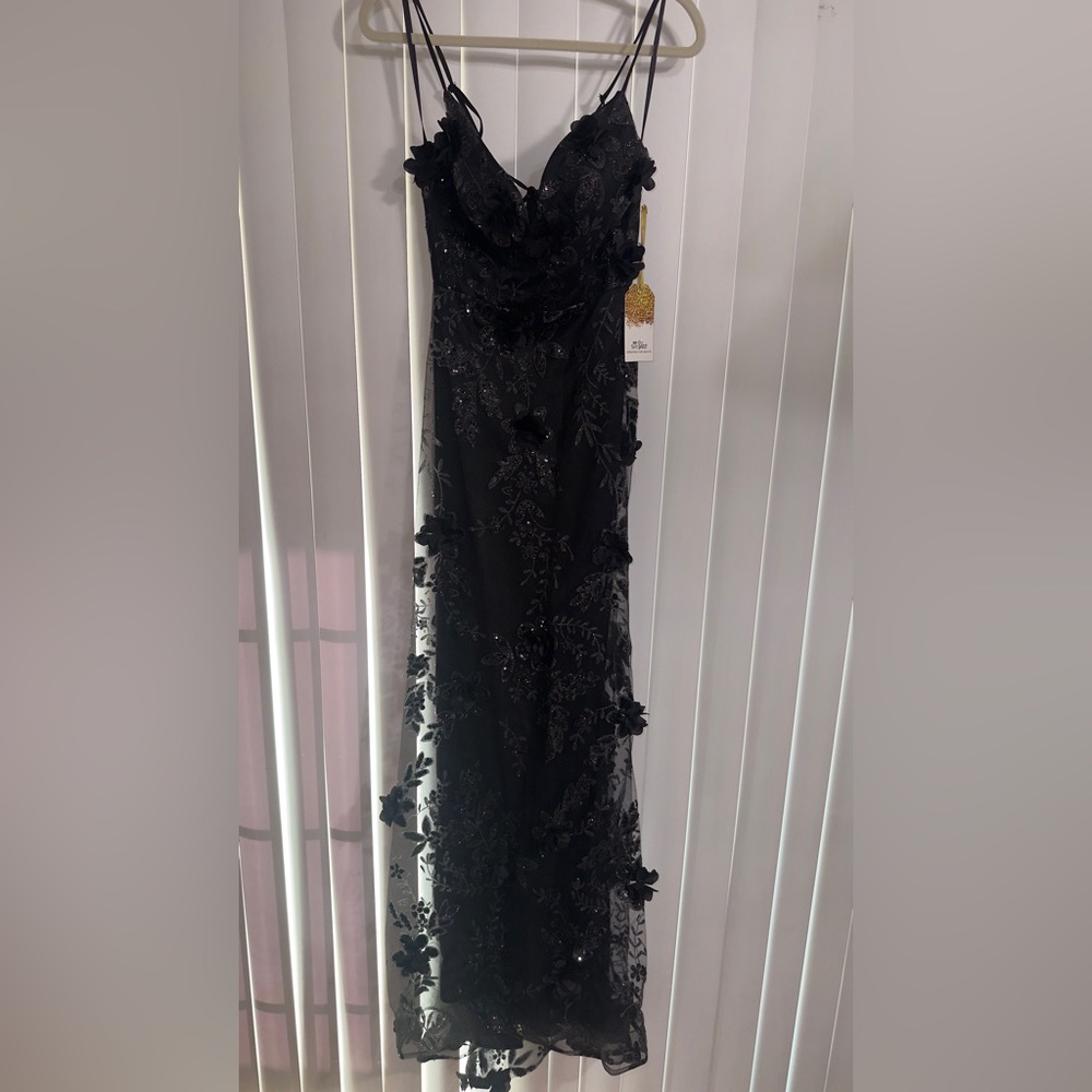 Source Unknown Black Floral Maxi Dress
